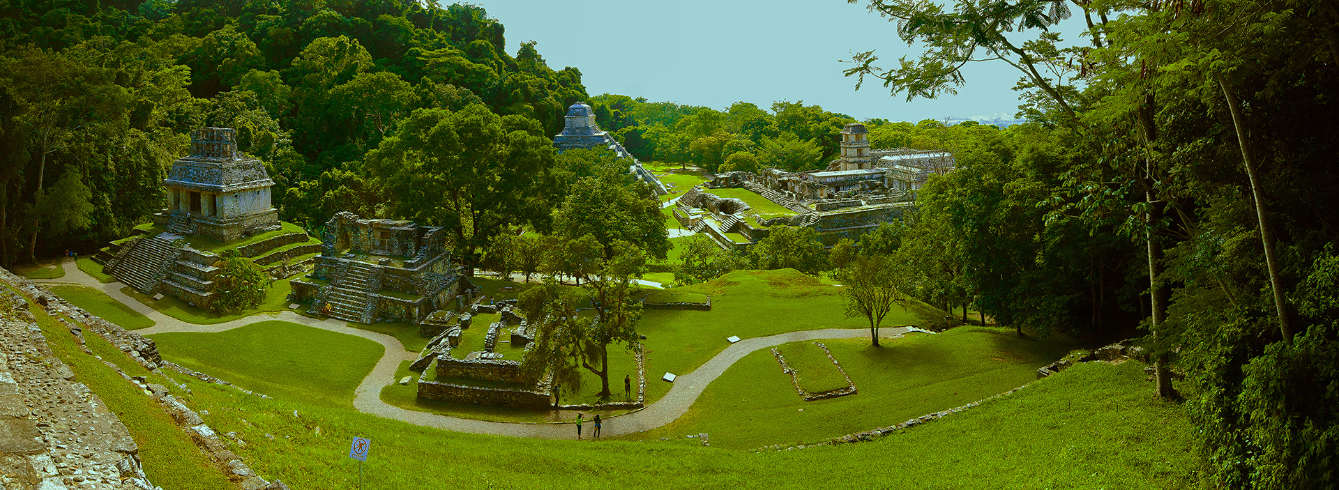 Palenque zona arqueológica; vista panorámica